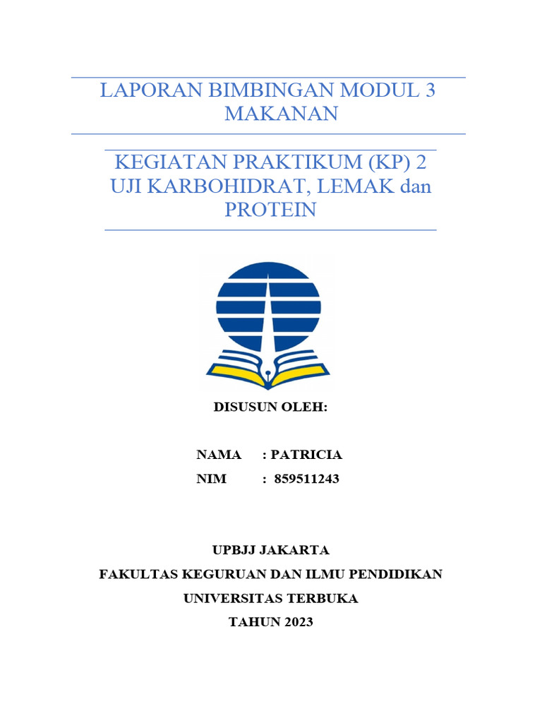 Modul 3 Bimbingan Kp1 Uji Makanan Pdf