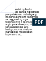 Sports Lingo Filipino