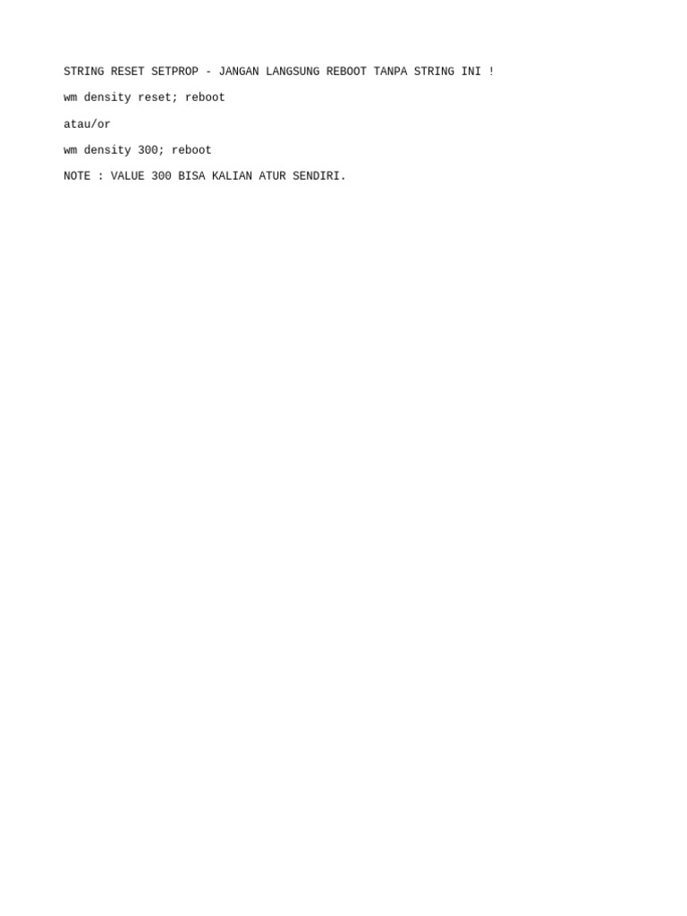 Reset Density Tanpa Reboot Android | PDF