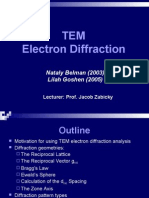 TEM Electron Diffraction: Nataly Belman (2003) Lilah Goshen (2005)