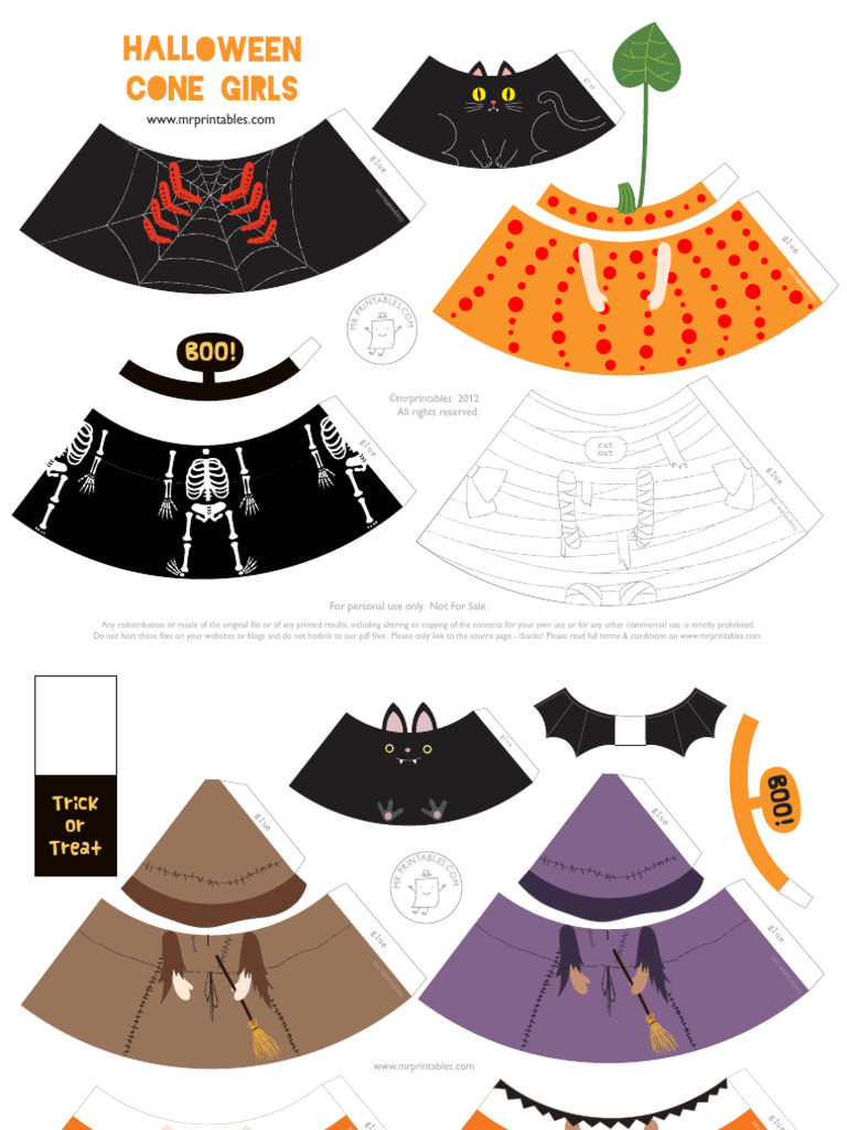 Mrprintables Cone Girls Halloween | PDF
