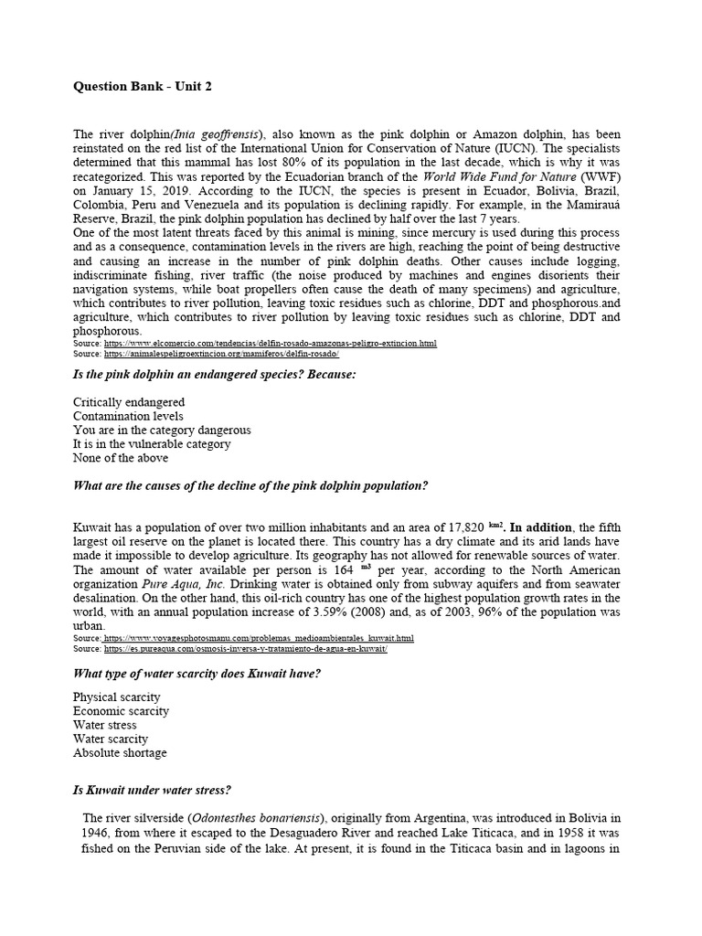 Bank questions pc virtual unit 2 pdf climate change water scarcity