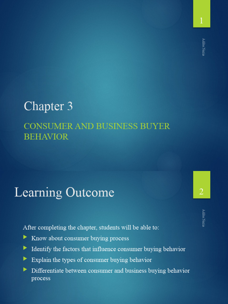 Chapter 03 Consumer and Business Market | PDF | Motivational | Motivation