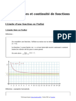 Limites Et Continuite de Fonctions Cours de Maths en Terminale en PDF