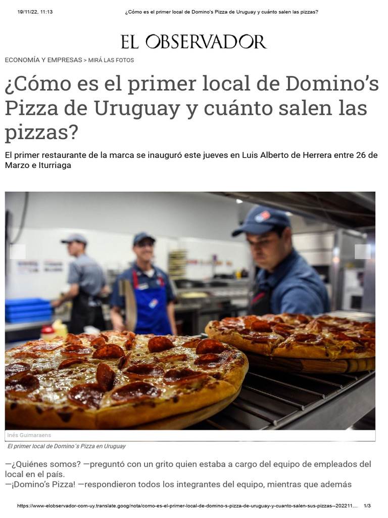 ¿Cómo es el primer local de Domino’s Pizza de Uruguay y cuánto salen