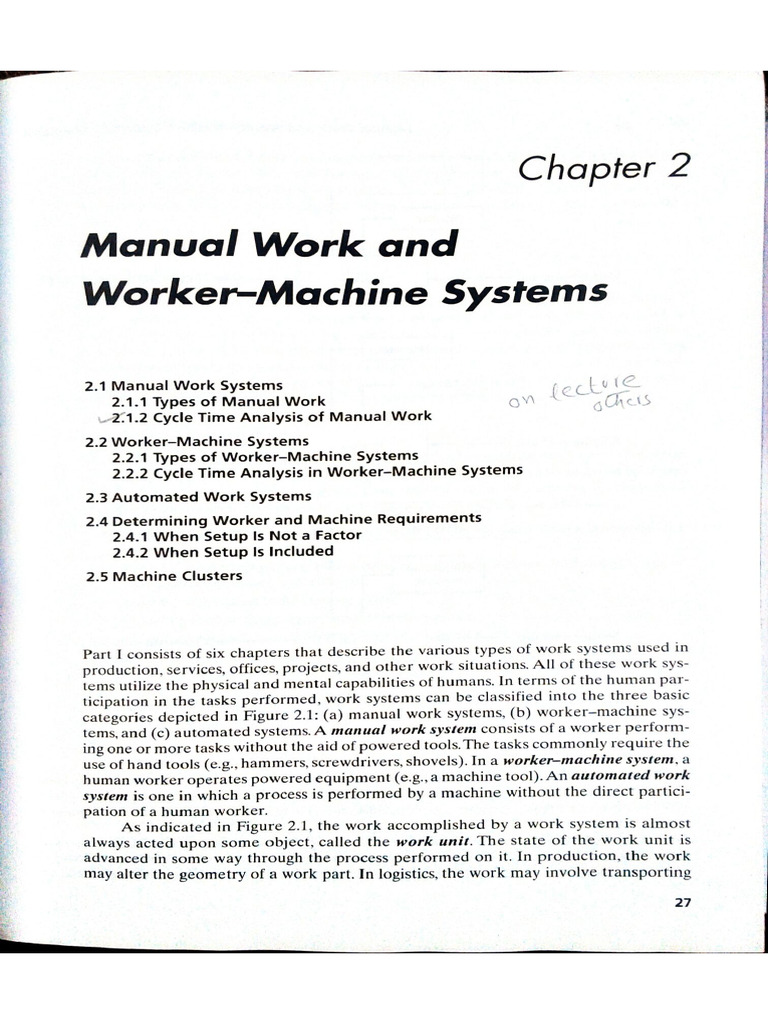 Chapter 02 Manual Work and Worker-Machine Systems | PDF
