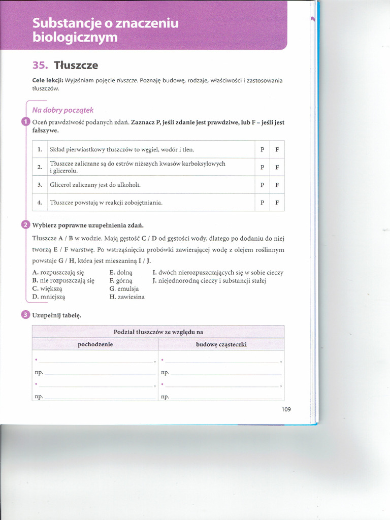 Substancje O Znaczeniu Biologicznym Sprawdzian Odpowiedzi Substancje o Znaczeniu Biologicznym | PDF