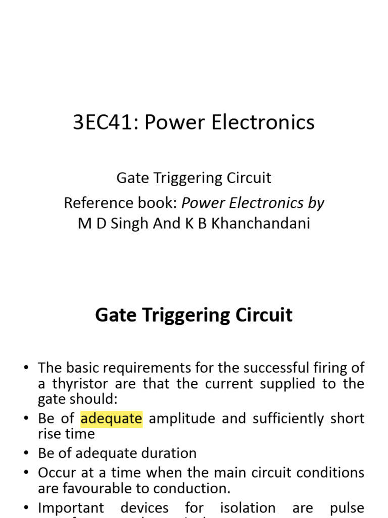 Gate Triggering Circuit | PDF | P–N Junction | Bipolar Junction Transistor