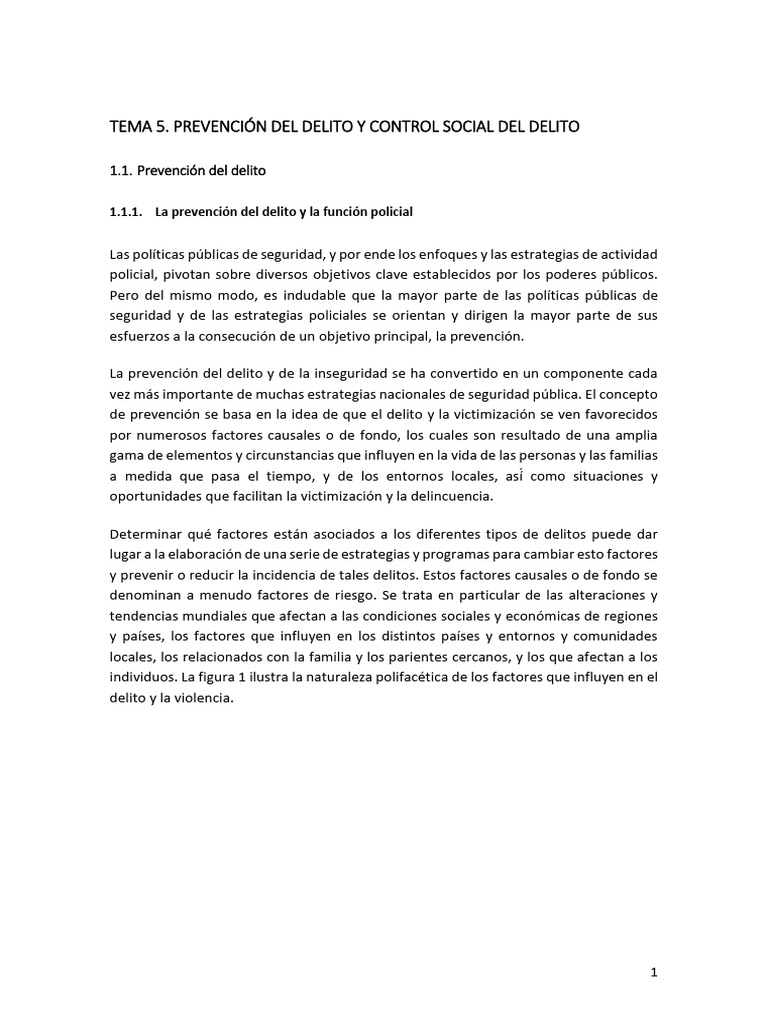 Objetivos de la Prevención del Delito | PDF