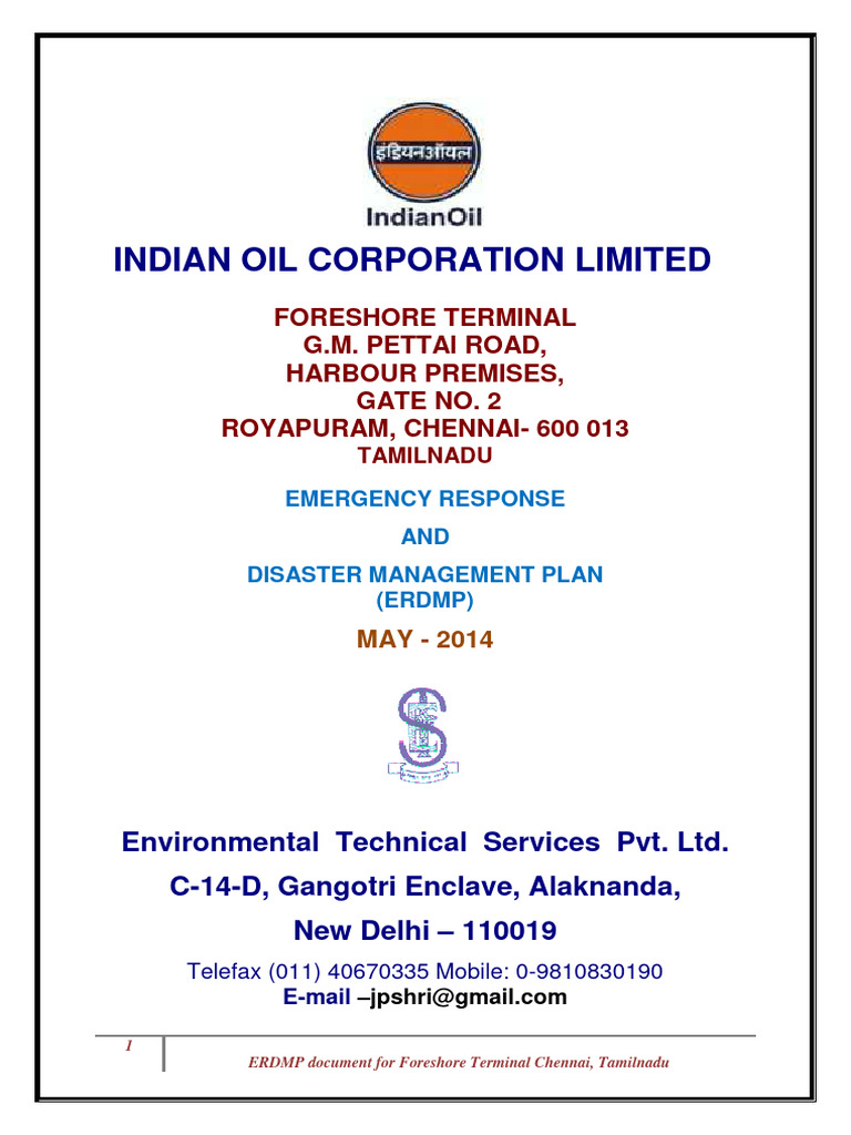ERDMP for Indian Oil Foreshore Terminal | PDF | Emergency Management ...
