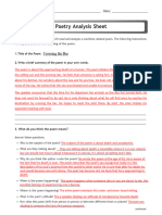 Poetry - Analysis Sheet Crossing The Bar and O Captain My Captain Final