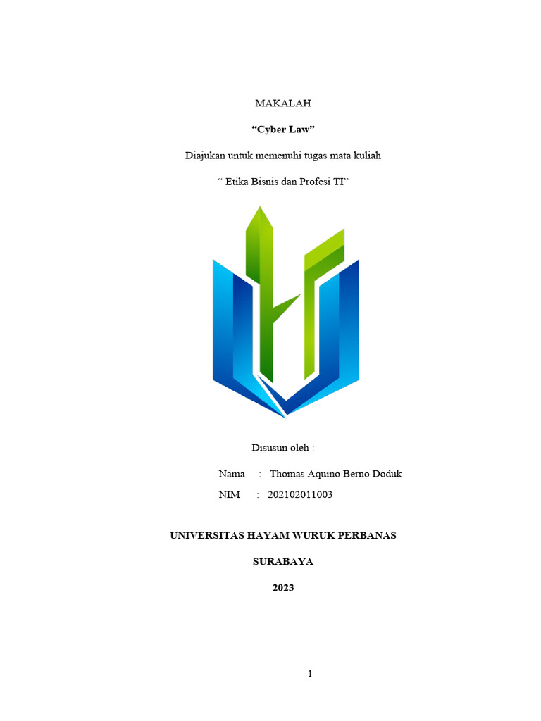 Makalah Cyber Law | PDF