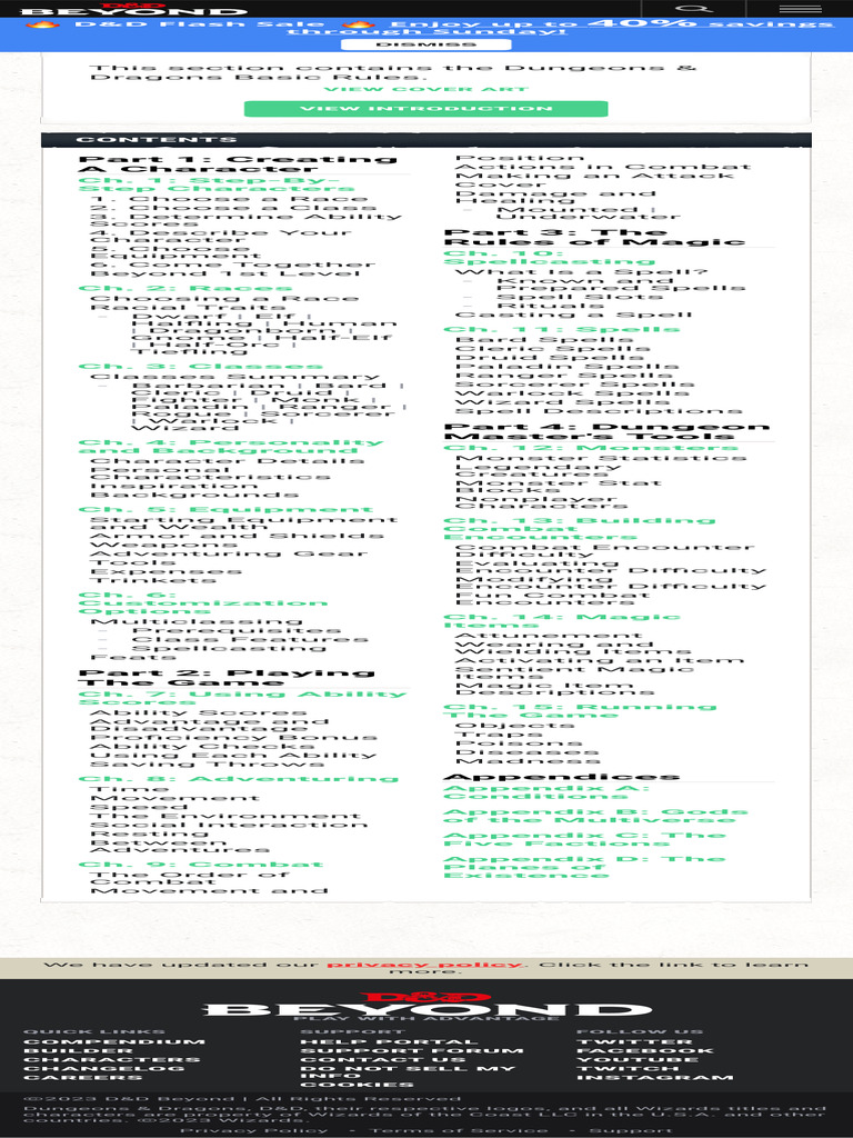 BASIC RULES FOR DUNGEONS AND DRAGONS D D FIFTH EDITION 5E visual data 5