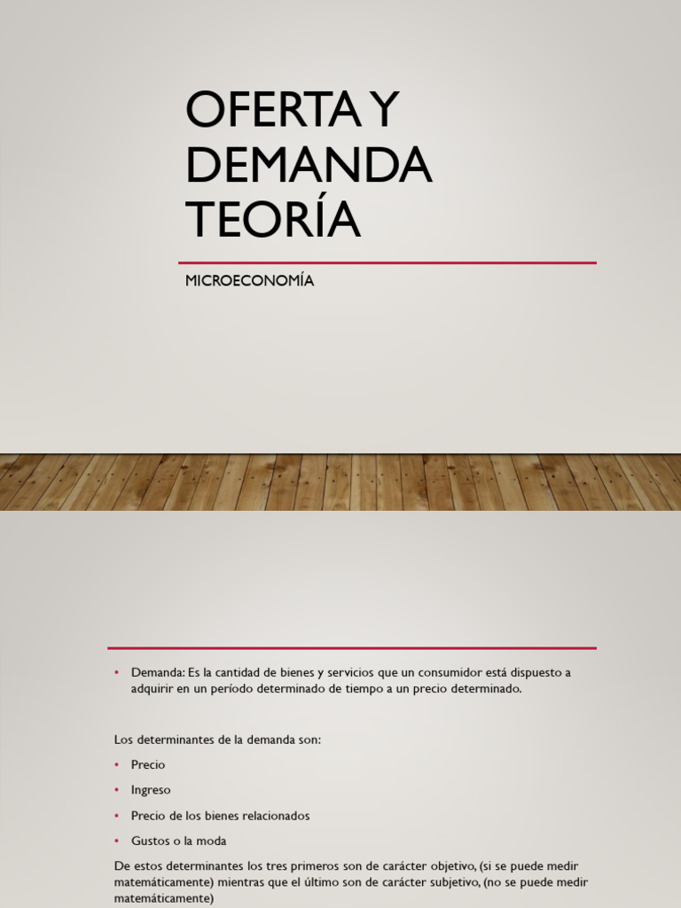 Teoría de Oferta y Demanda en Microeconomía | PDF | Oferta y demanda ...