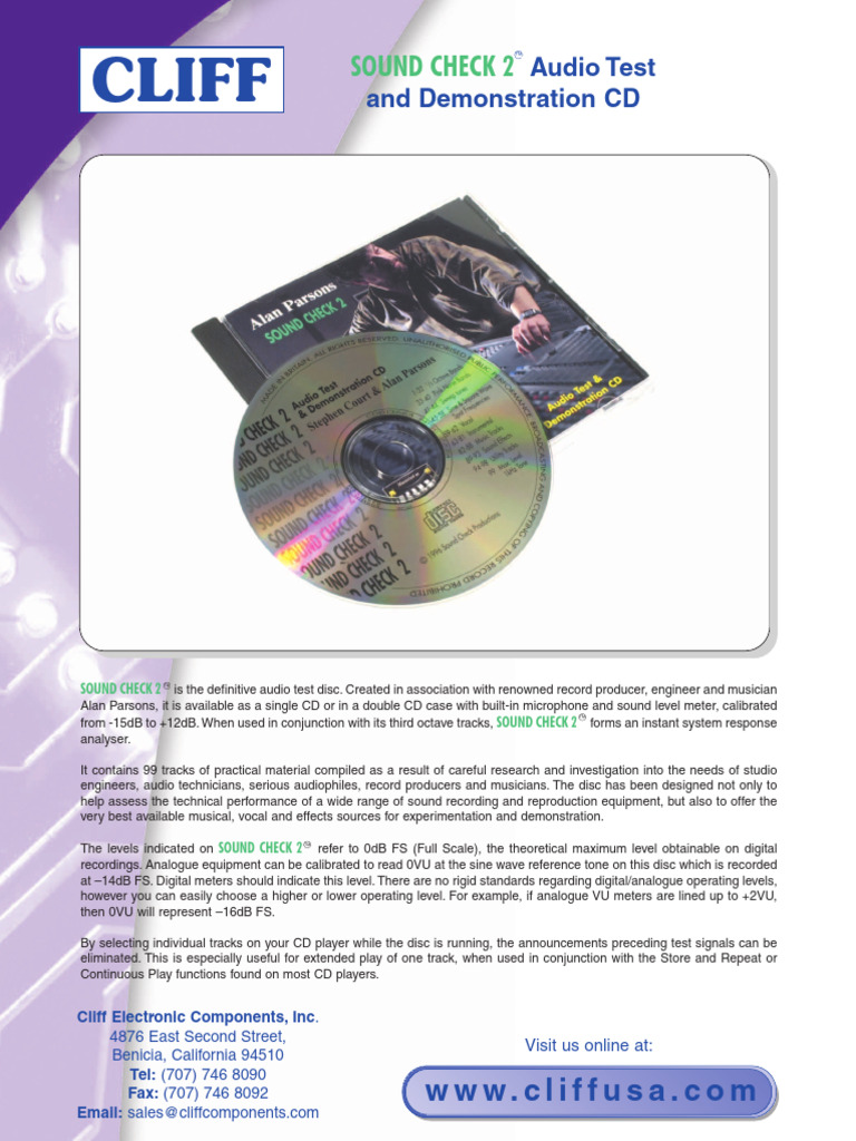 Sound Check 2 Audio Test CD | PDF | Guitars | Sound Technology