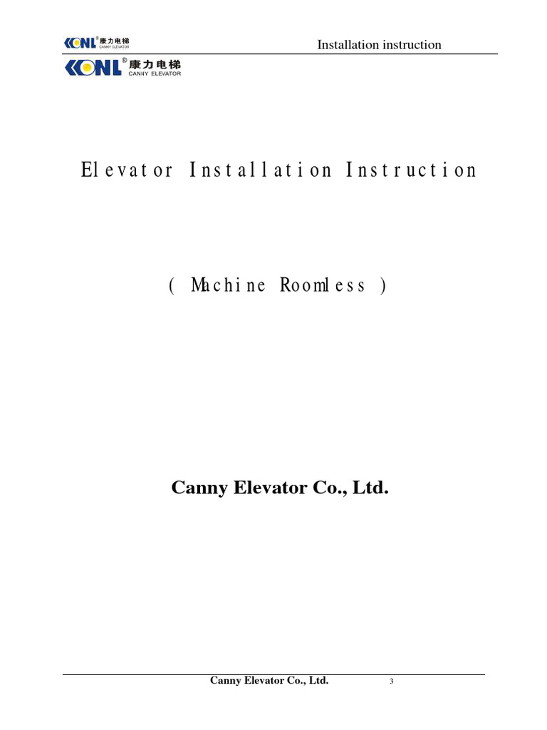 KLW Elevator Installation Manual PDF Elevator Door