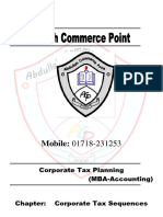 Corporate Tax Sequences MBA Corporate Tax Panning