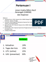 Pertemuan I: Manajemen Usaha Mikro Kecil Menengah (UMKM) Dan Koperasi