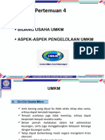 Pertemuan 4: Bidang Usaha Umkm Aspek-Aspek Pengelolaan Umkm