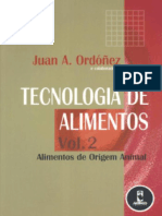 Resumo Tecnologia de Alimentos Alimentos de Origem Animal Volume 2 Juan A Ordonez