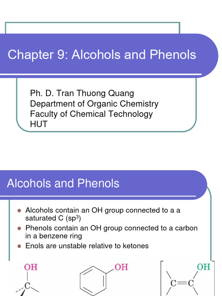 chapter IX alcohols and phenols | PDF | Ester | Chemical Reactions