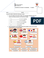 Evaluacion Diagnostica de Inglés 3°