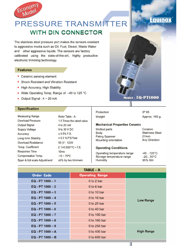 Pressure Transmitter PDF