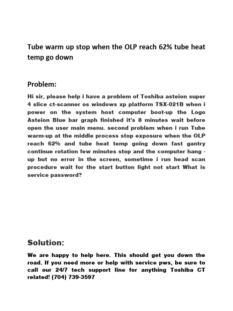 Tube Warm Up Stop When The OLP Reach 62 Tube Heat Temp Go Down PDF