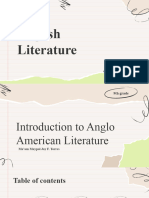 Introduction To Anglo American Literature and Literary Periods