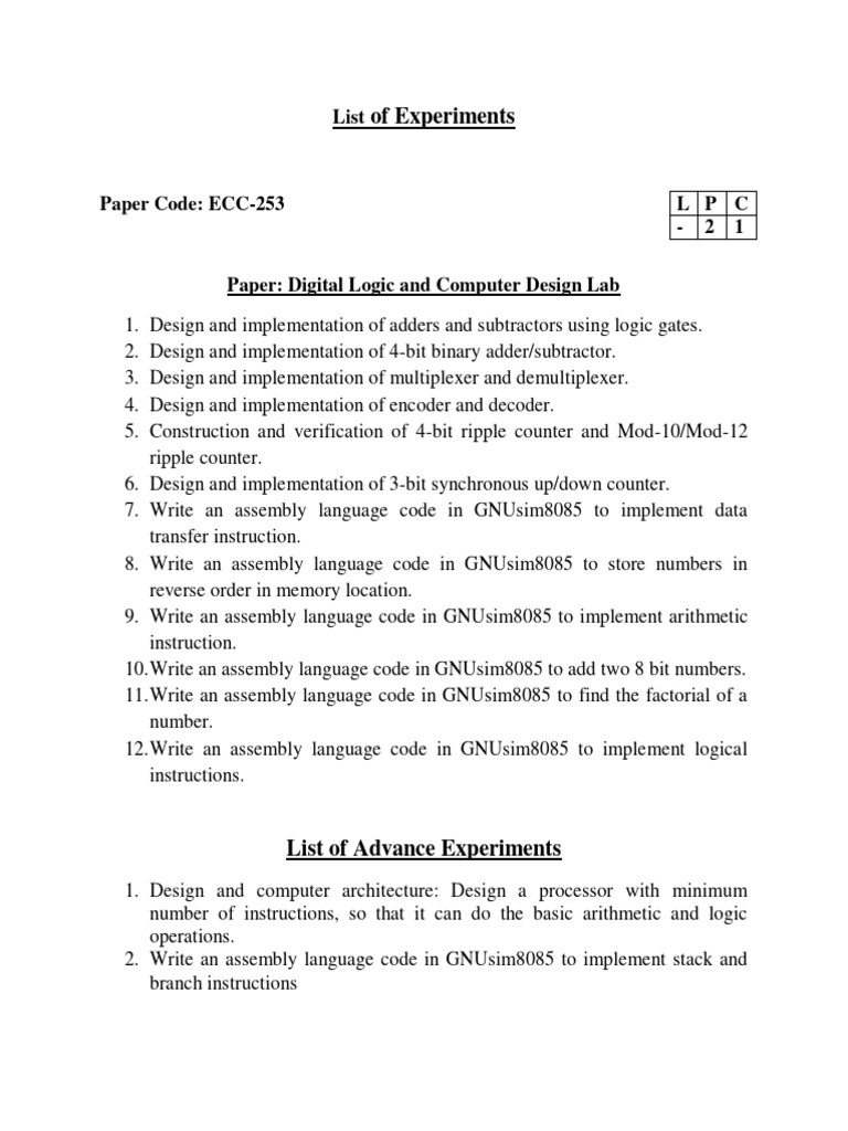DLCD Lab Manual | PDF