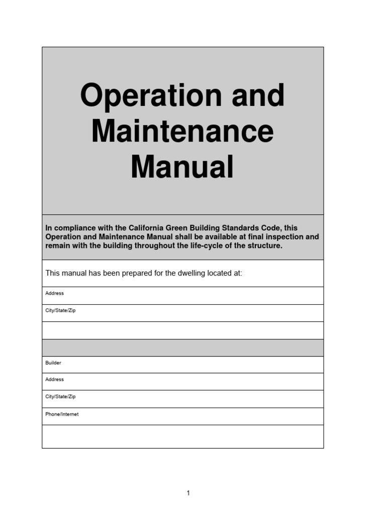 California Green Building O&M Manual | PDF | Humidity | Irrigation