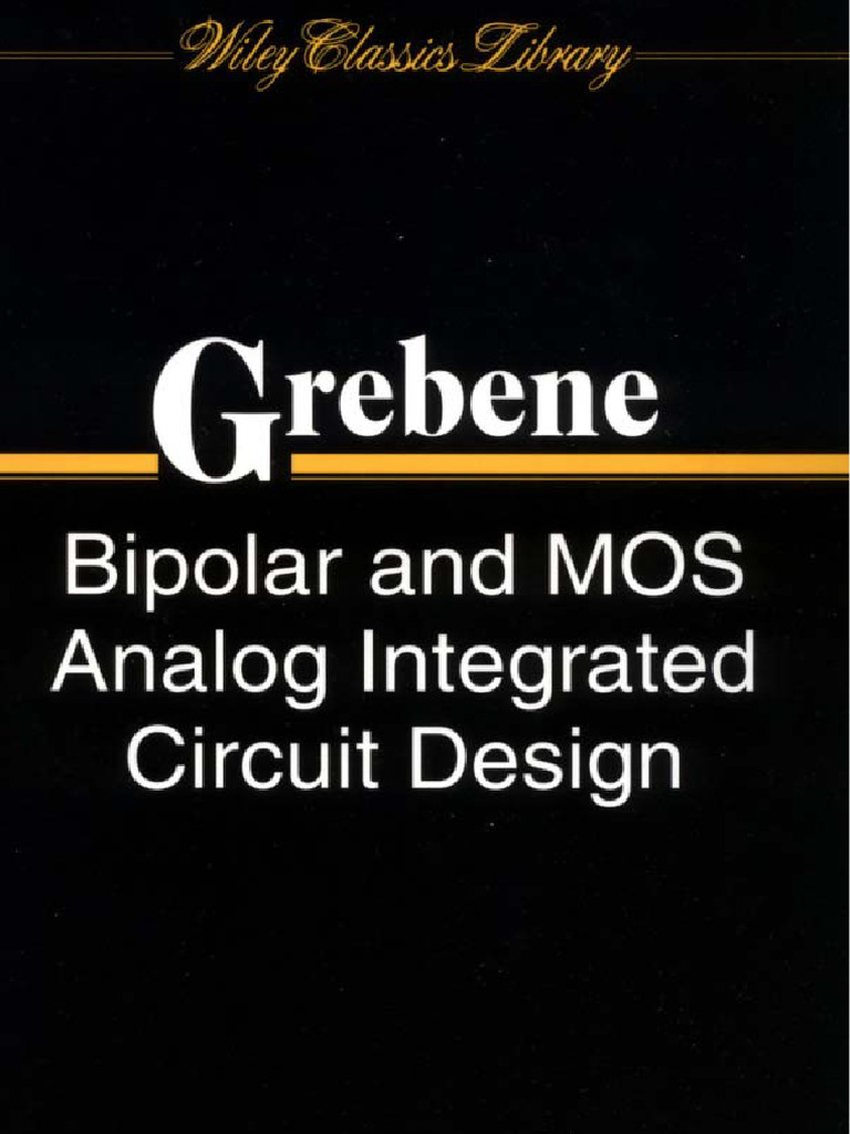 (Wiley Classics Library) Alan B. Grebene Bipolar and MOS Analog