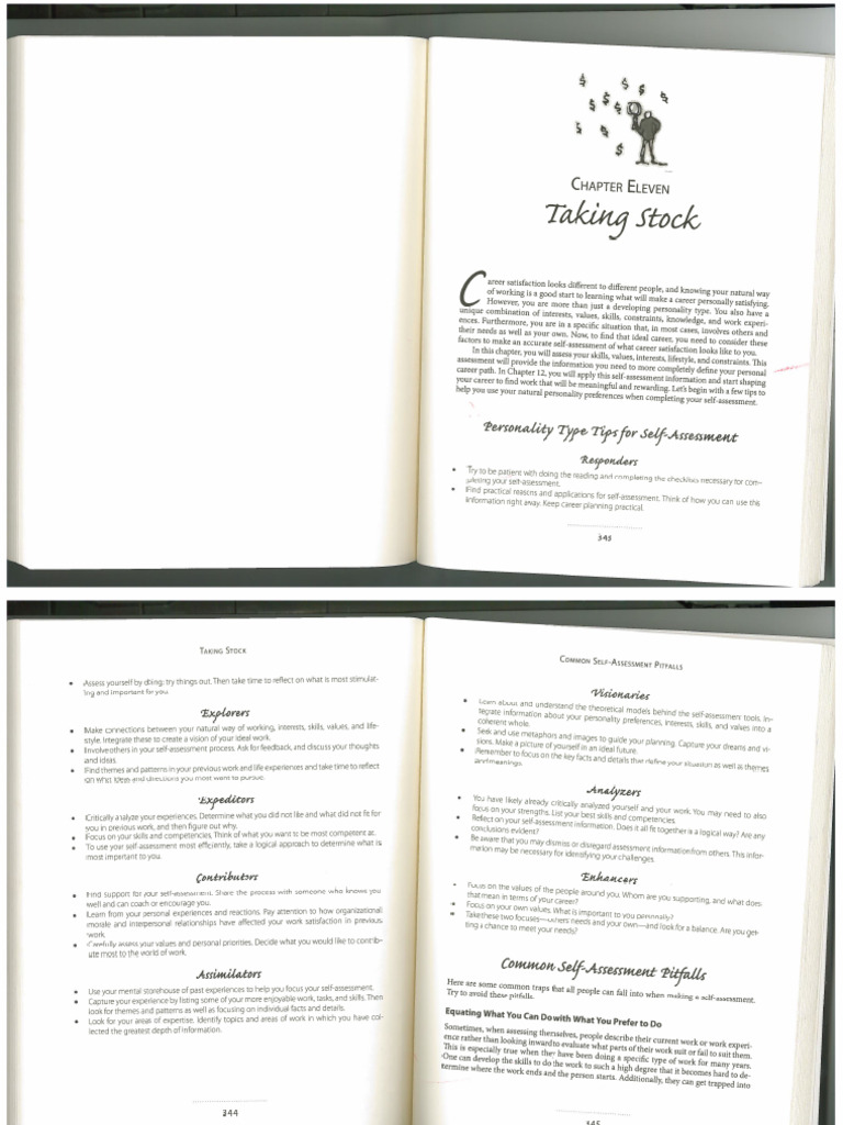 Personality Type Tips For Self-Assessment | PDF