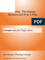 Planning: Developing Business and M & A Plan