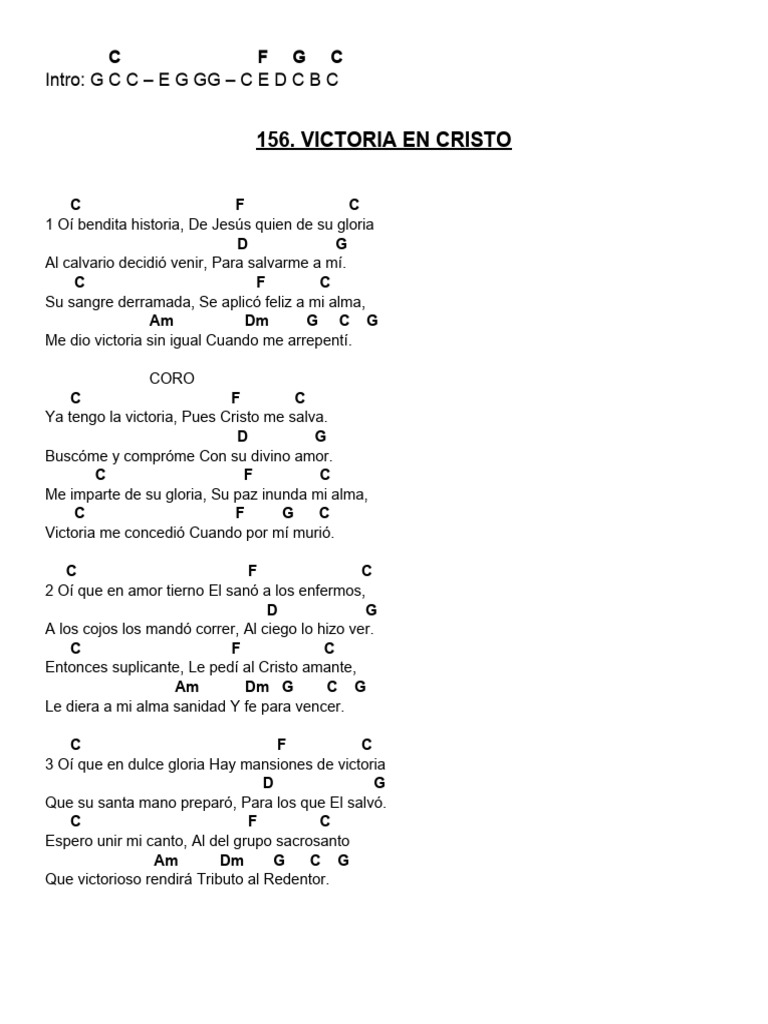 Acordes y letra: Victoria en Cristo | PDF