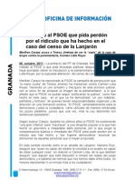PSOE: Ridículo en El Caso Del Censo de Lanjarón