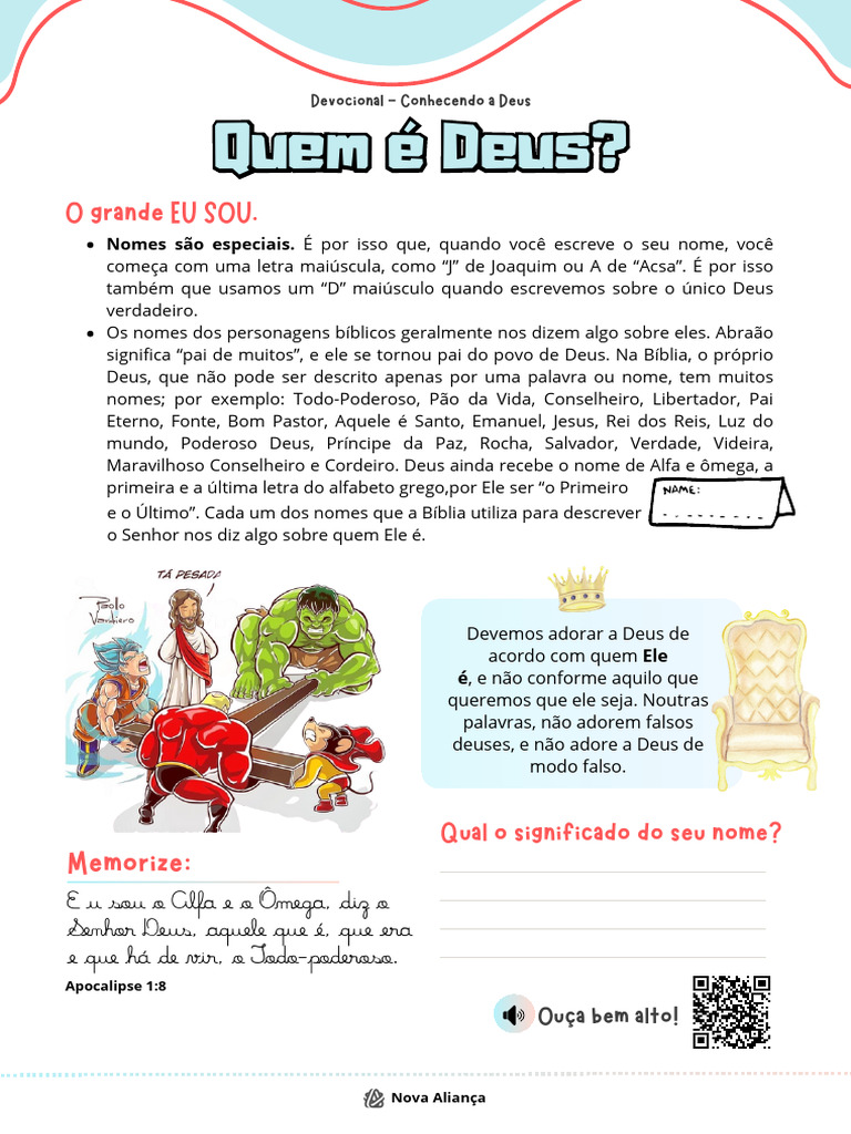 Meninos - Devocional I 02. Quem É Deus | PDF | Deus | Jesus