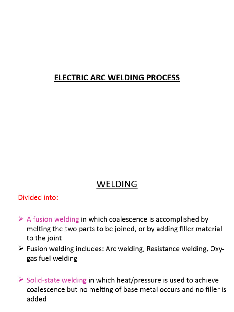 Lecture 3 Electric Arc Welding Process PDF
