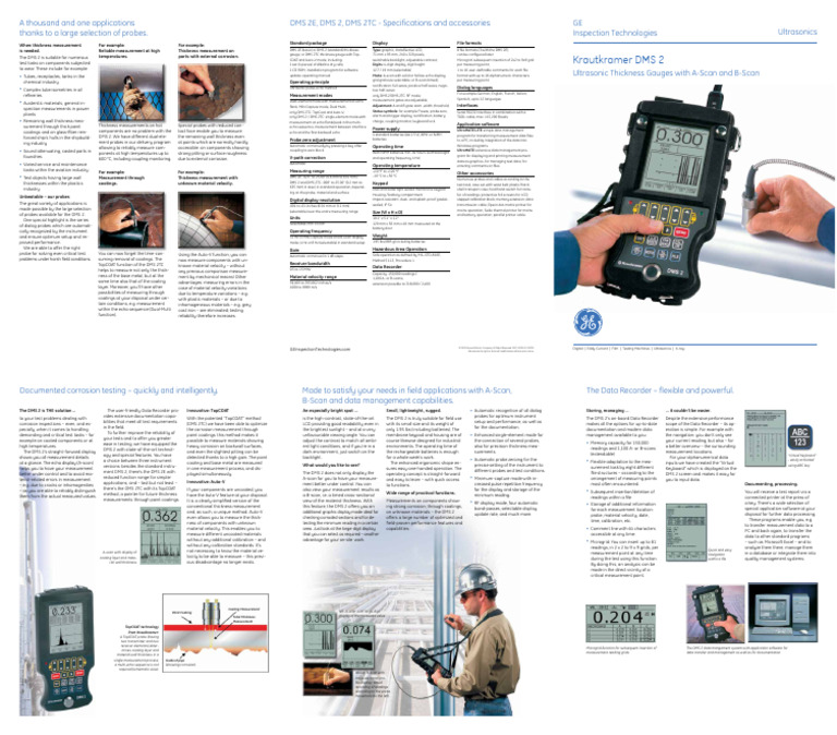 DMS 2 Ultrasonic Thickness Gauge Overview | PDF | Printer (Computing ...