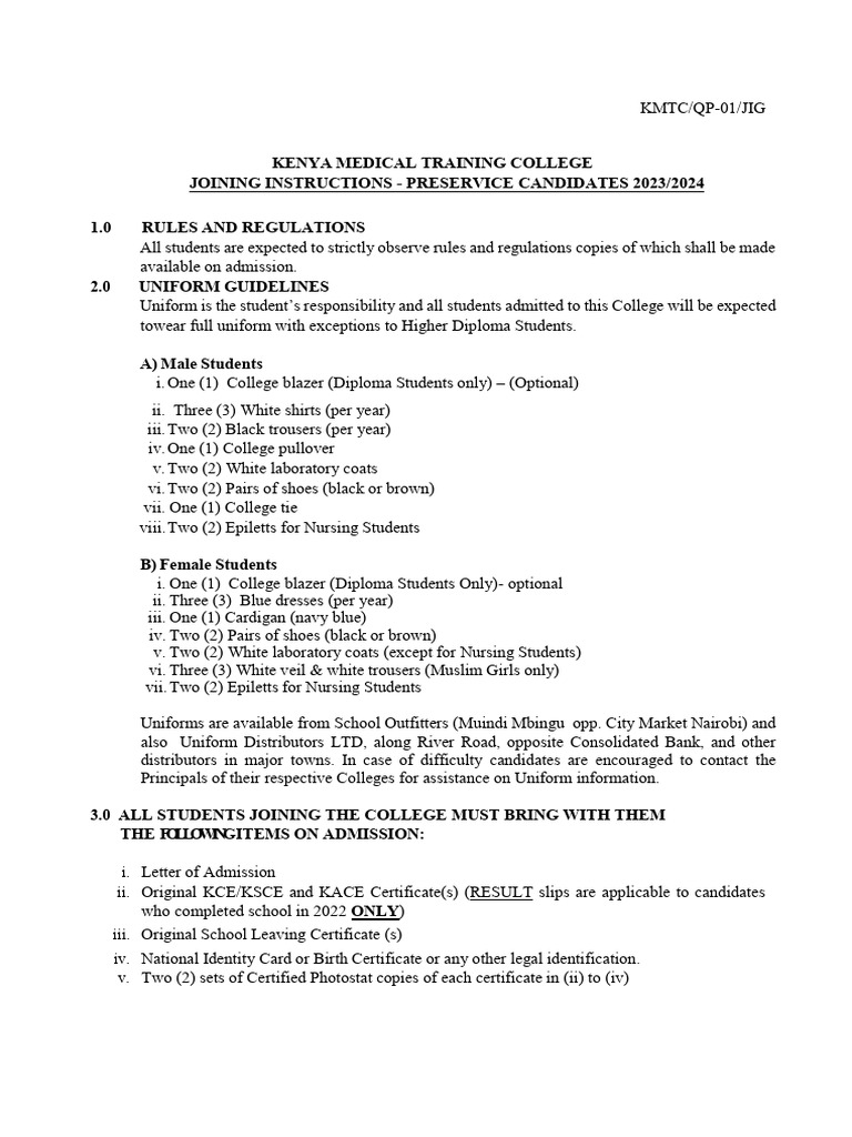 Joining Instructions 20232024 PDF Textbook Identity Document