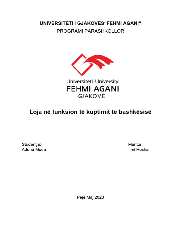 Adena Muqa-Bashkësia-Punim Seminarik 2 | PDF