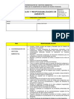 Roles y Responsabilidades de Ambiente Del Coordinador de Gestion Ambiental