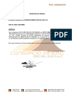 Certificado Consorcio Minero para Esp en Drenaje