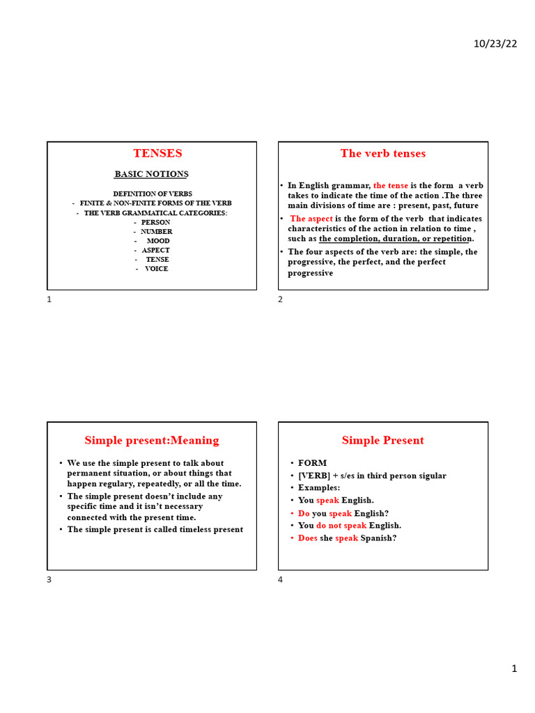 Grammar Simple Present And Present Progressive Pdf