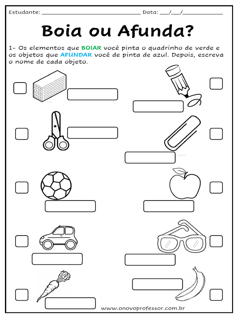 Atividade: Boia ou Afunda? | PDF | Arte