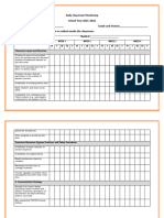 Daily Classroom Monitoring Sheet