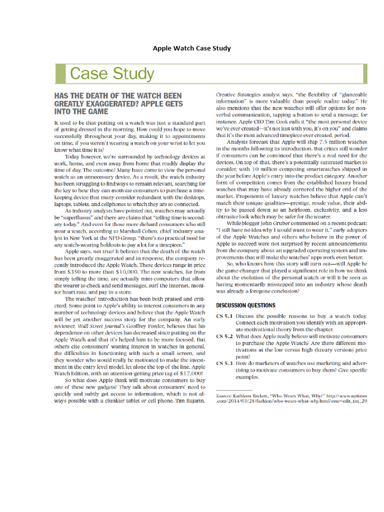 Apple Watch Case Study PDF