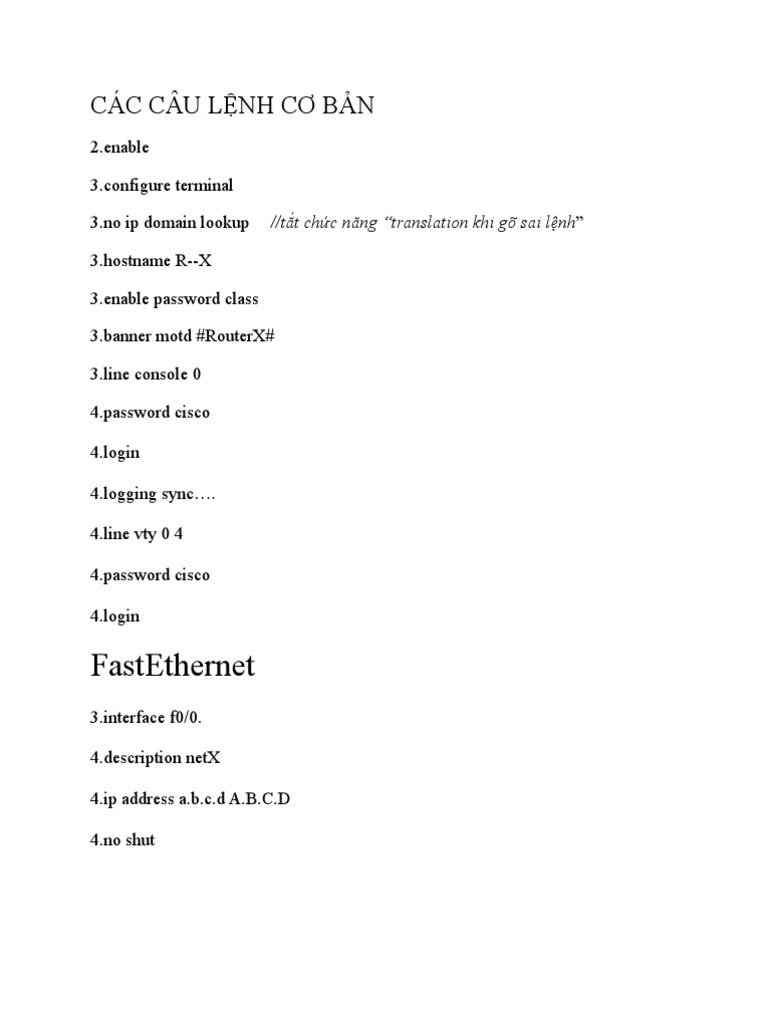 Basic Router Configuration Commands | PDF | Network Architecture ...