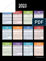 2023 Yearly Calendar For Powerpoint
