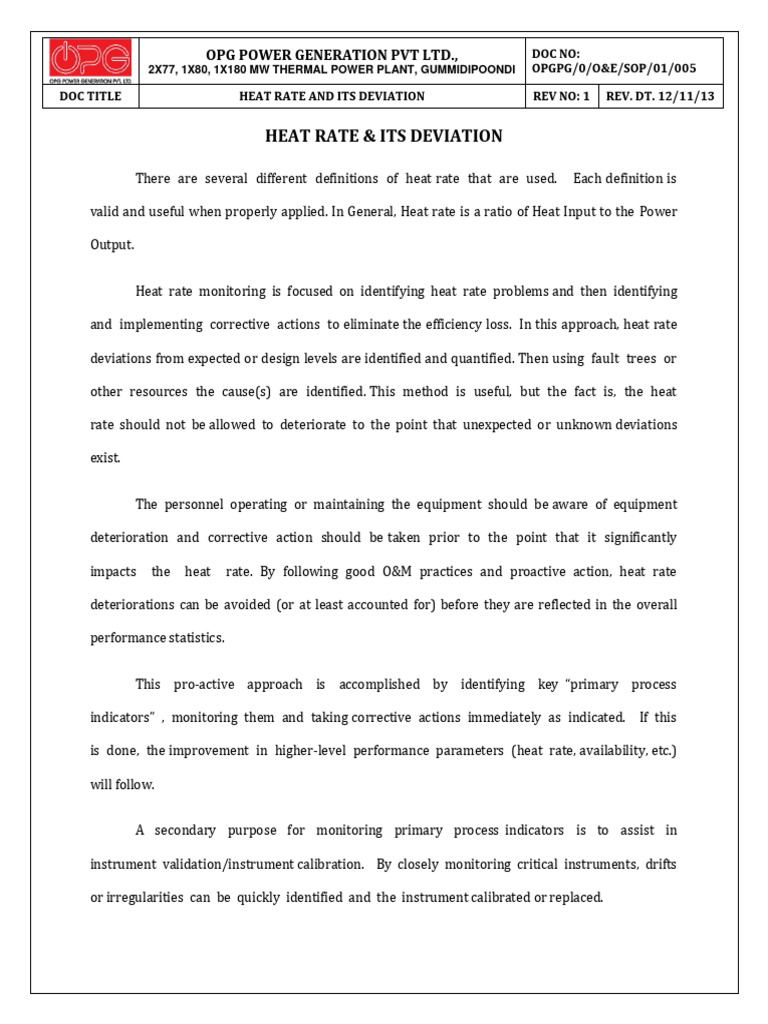 Heat Rate Analysis and Monitoring Guide | PDF | Technology & Engineering